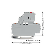 WAGO GmbH & Co. KG - Sicherungs-Reihenklemme 2-Leiter-Sicherungsklemme 2202-1611/1000-867 Abschlussplatte,grau − 50 Stück