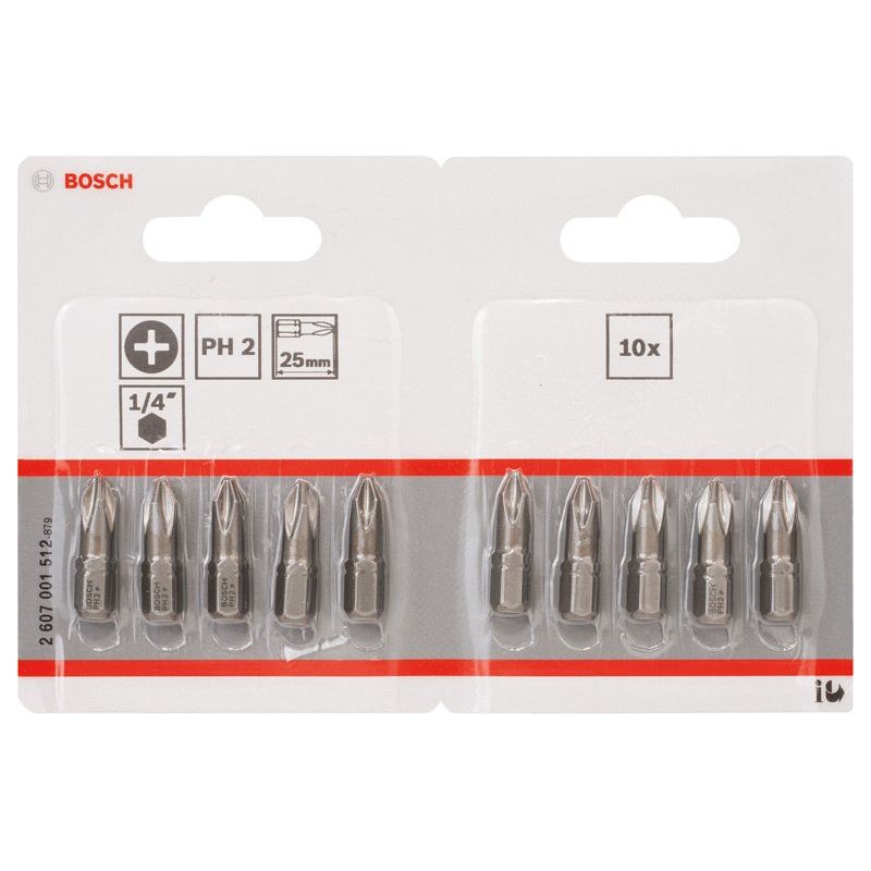 Bosch - Bit Schrauberbit Extra-Hart PH 2607001512 2 25 mm 10er-Pack im