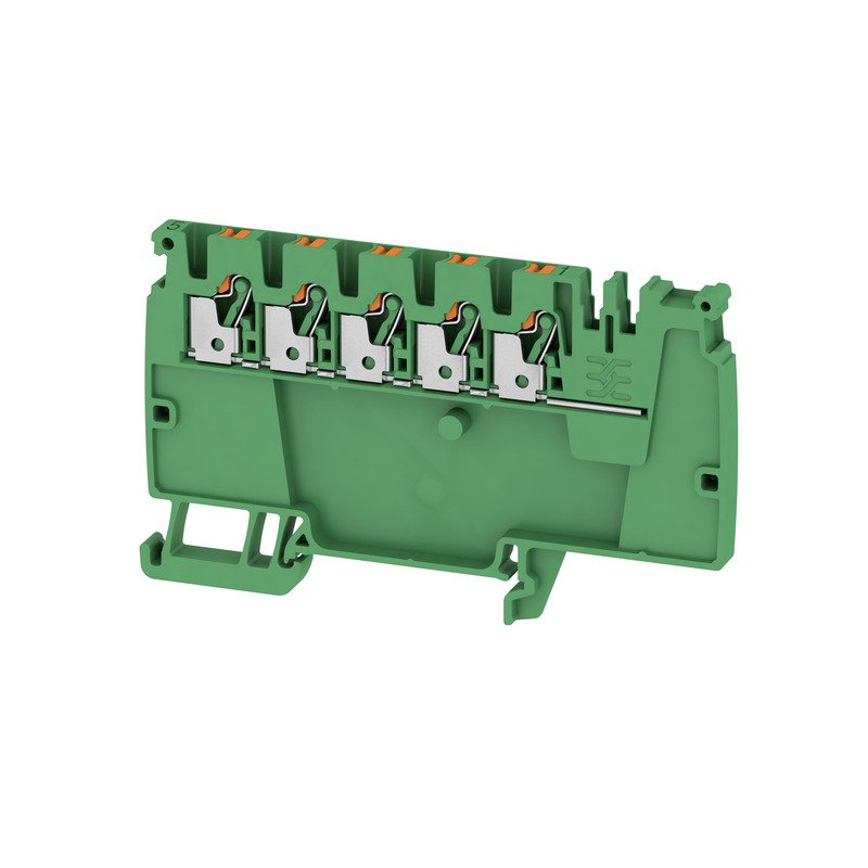 Weidmüller - Durchgangs-Reihenklemme Klemme AAP12 2.5 LI GN/OR PUSH IN, 2.5 mm² − 50 Stück