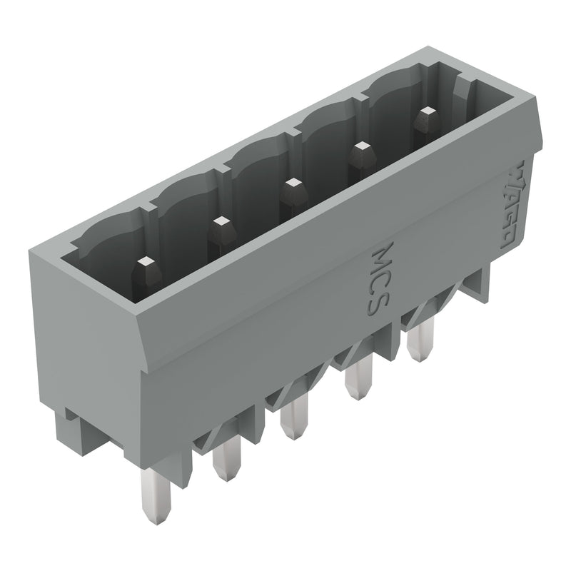 WAGO - Leiterplattensteckverbinder THT-Stiftleiste Lötstift 231-165/001-000 1,2x1,2,gerade,grau − 200 Stück