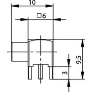 Telegärtner - Koax-Steckverbinder MCX-Winkelbuchse LTP AU 100025001 RASTER 5.08 − 5 Stück