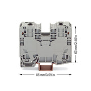 WAGO - Durchgangs-Reihenklemme Durchgangsklemme 285-135 6-35qmm grau