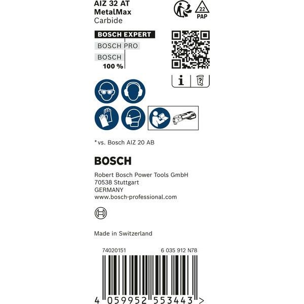 Bosch Power Tools - Blatt für Oszillierer Expert MetalMax AIZ 32 AIT 2608901182 Blatt für  − 1 Stück