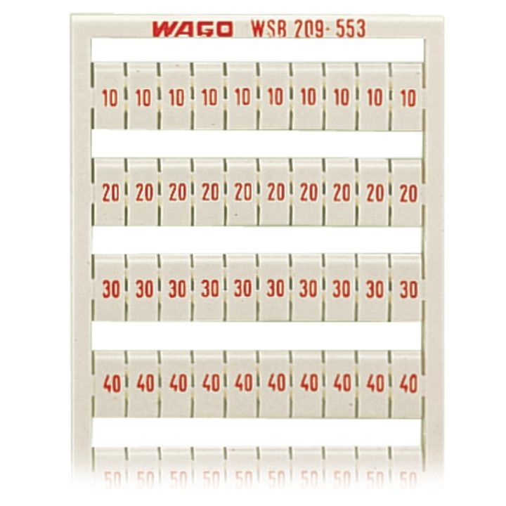 WAGO - Klemmenmarkierung WSB-Bezeichnungssystem 209-553 W: 10-50 (20x) − 5 Stück