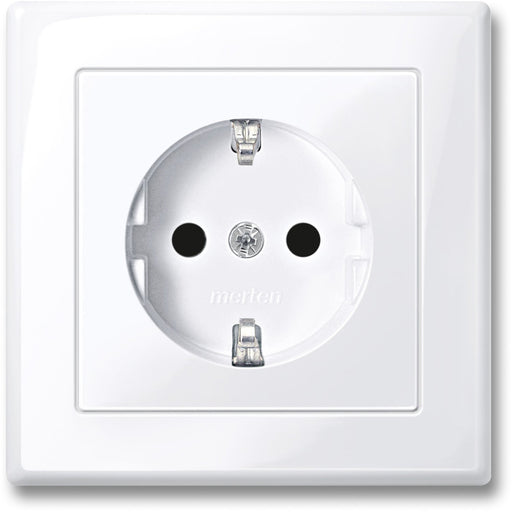 Merten - Steckdose SCHUKO-Steckdose aws/gl MEG2300-1425 volle Abdeckplatte