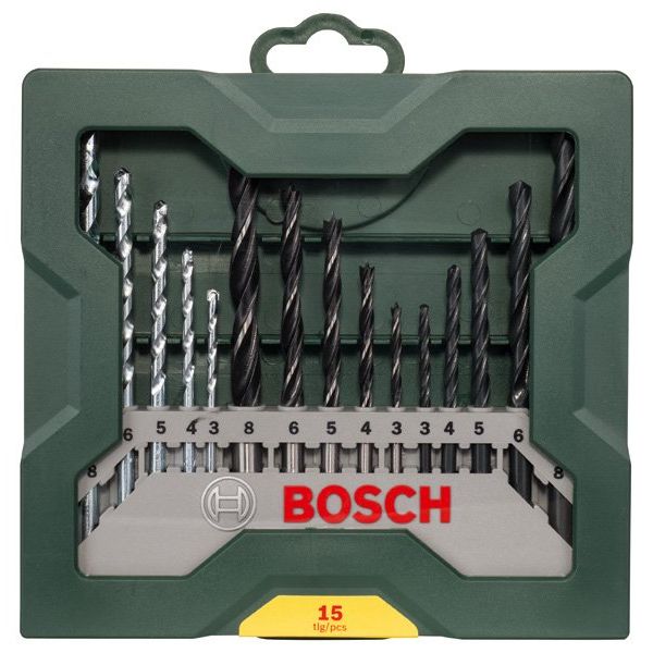 Bosch - Bohrer-Set Mini-X-Line Mixed-Set, 2607019675 15-teilig 5 Stein- 5