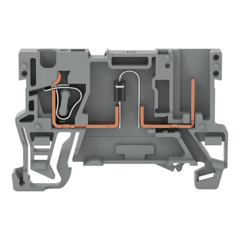 WAGO - Bauelement-Reihenklemme 1-Leiter/1PinBauelementkl. 769-238/281-410 Anode links,grau − 100 Stück