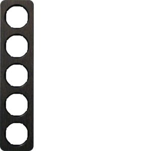 Berker - Abdeckrahmen Rahmen 5-fach 10152354 Eichenholz/sw glanz