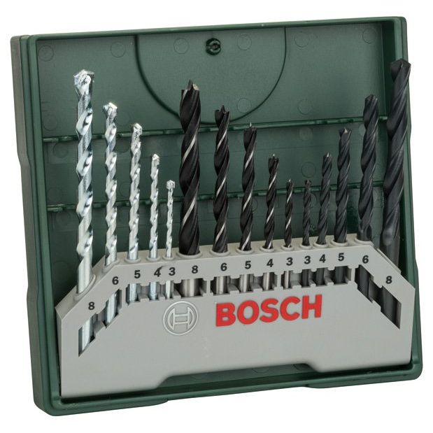 Bosch - Bohrer-Set Mini-X-Line Mixed-Set, 2607019675 15-teilig 5 Stein- 5