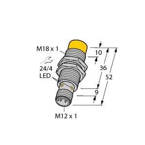 Turck - Induktiver Näherungsschalter Sensor NI8-M18-AD4X-H1141 induktiv