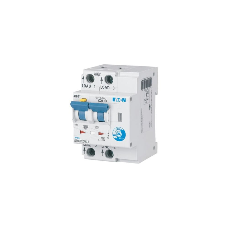 Eaton - Kombination FI-Schalter/Leitungsschutzschalter mit Zusatzeinrichtung Brandschutzschalter AFDD-20/2/C/003-A C, 20 A, Typ A