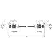 Turck - Rundsteckverbinder, feldkonfektionierbar (Industriesteckverbinder) Verbindungsleitung RKSD-RKSD-4422-20M Industrial Ethernet