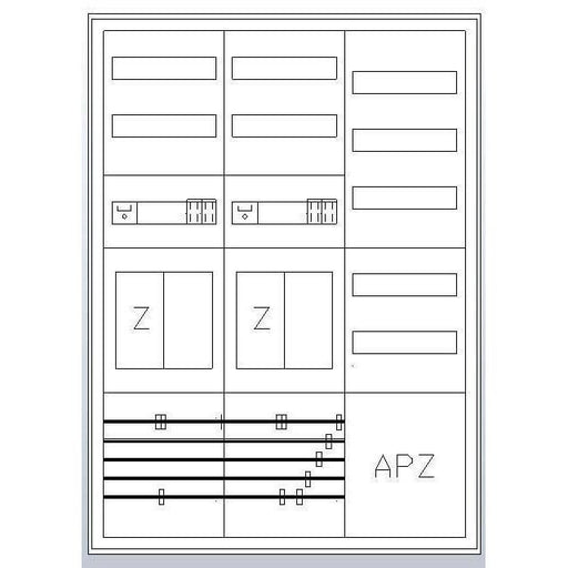 ABN - Zähler-Komplettschrank Zählerschrank S37EA822 eHZ 2Z 2R 1V 1APZ