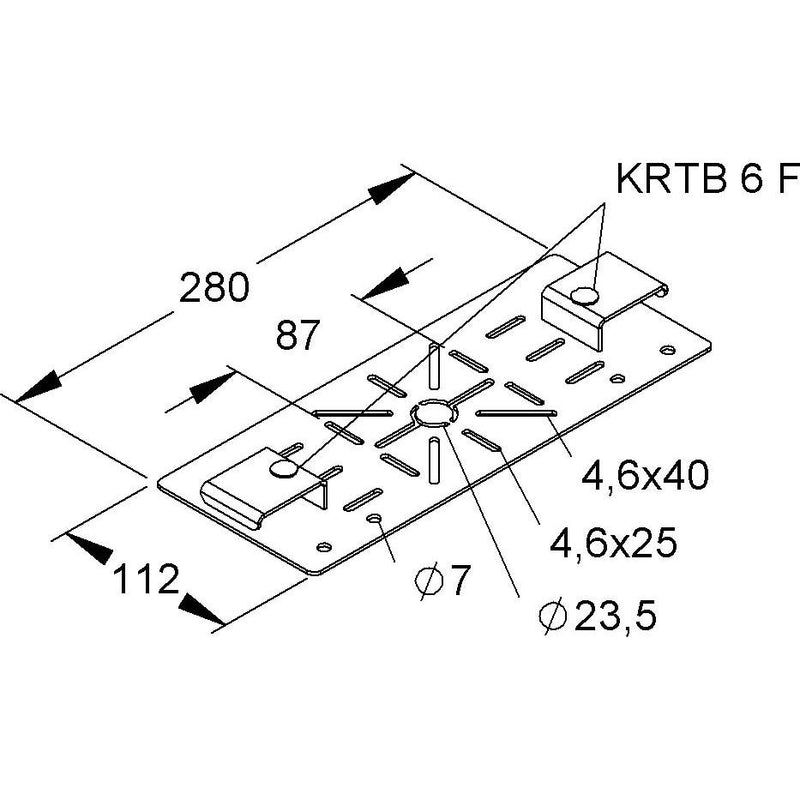 Niedax - Montageplatte für Kabeltragsystem Platte KRMPH 280 F