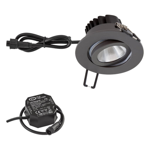 EVN Lichttechnik - Downlight/Strahler/Flutlicht LED-Deckeneinbauleuchte PCE650N61602 3000K V4A anth