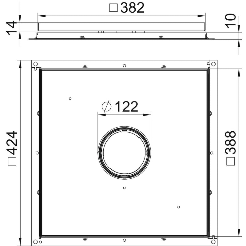 OBO Bettermann - Kassettenrahmen mit Kassette Rahmenkassette RKF3 V3 10 383x383x10mm