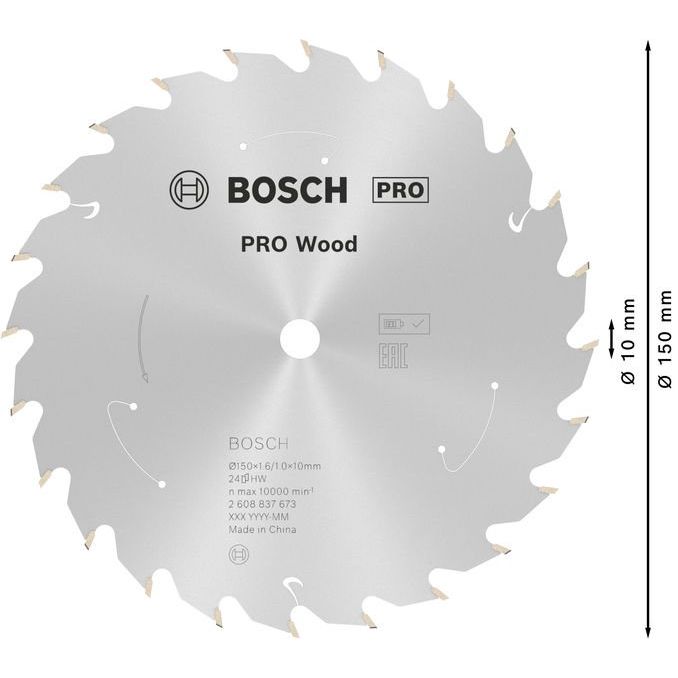 Bosch - Kreissägeblatt PRO Wood cordless 2608837673 Kreissägeblatt 150 x