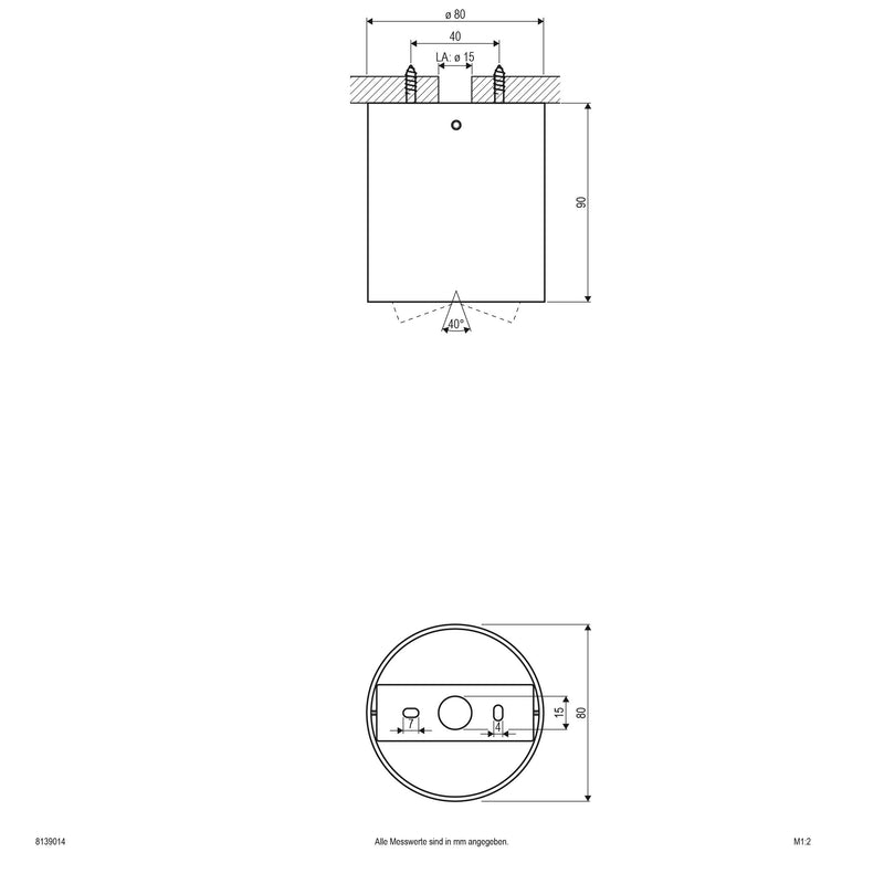 EVN Lichttechnik - Downlight/Strahler/Flutlicht Deckenanbauleuchte 8139014 GU10 rd.alu schwenk
