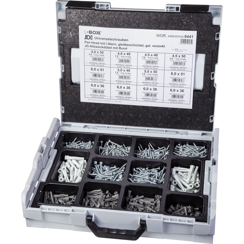 Dresselhaus - Sortimentskasten Befestigungmaterial L-Boxx 102 FG 4499/000/06 8441 JD+Pan-Head,I-Stern