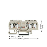 WAGO - Durchgangs-Reihenklemme 3-Leiter-Durchgangsklemme 281-993 4mm² − 50 Stück