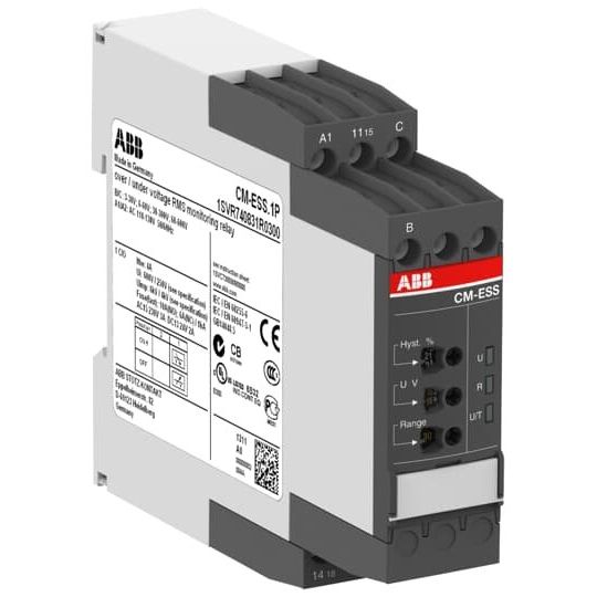ABB Stotz S&J - Spannungsüberwachungsgerät Spannungsüberwach.relais CM-ESS.1S 1W 600V,110-130VAC