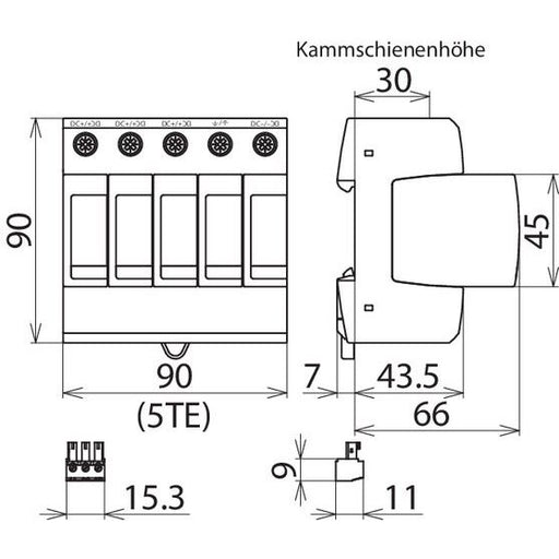 DEHN - Überspannungsableiter für Energietechnik/Stromversorgung Überspannungsableiter DGMPV2SCISN1868FM