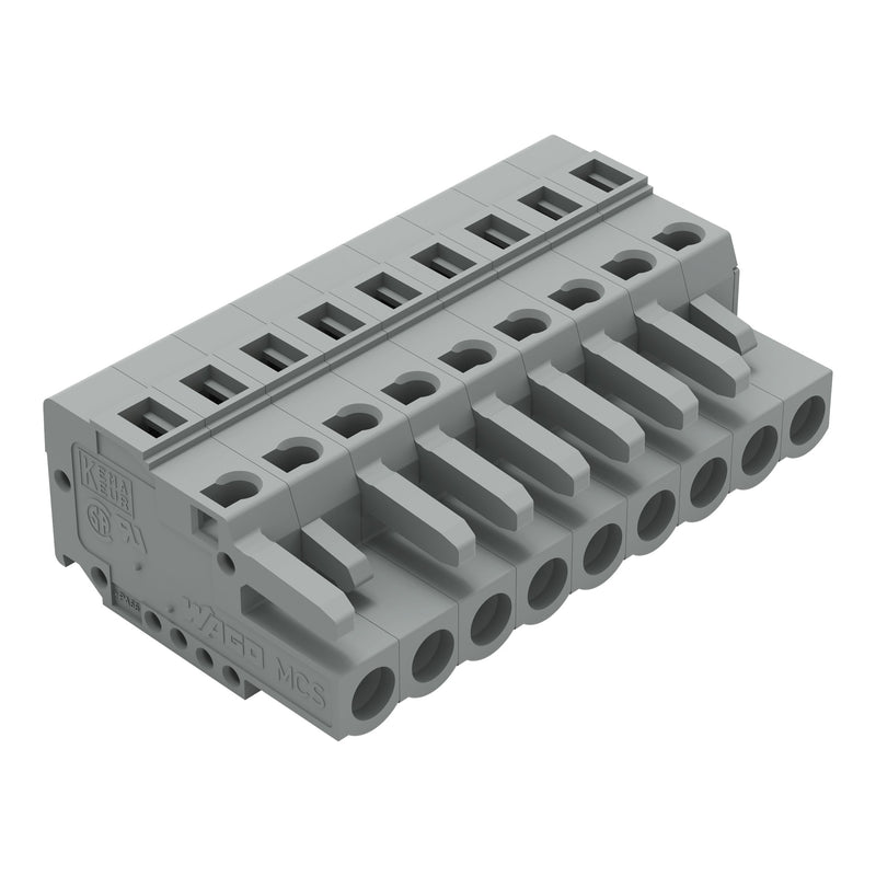 WAGO - Kabelsteckverbinder für Leiterplattensteckverbinder 1-Leiter-Federleiste 231-109/102-000 CAGECLAMP,2,5 mm²,gr − 50 Stück
