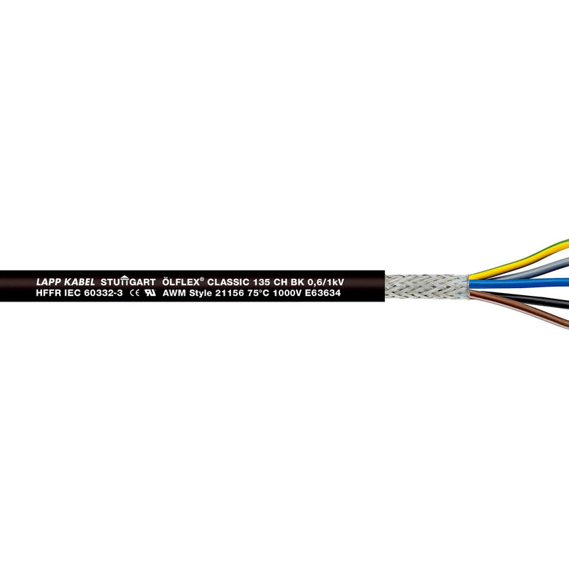 Lapp Kabel&Leitung - Energiekabel >= 1 kV, für ortsveränderlichen Einsatz ÖLFLEX CLASSIC 128 CH BK 1123574 0,6/1 KV 3G2,5
