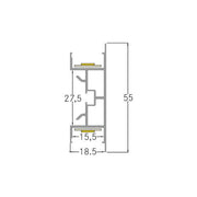 Brumberg Leuchten - Mechanisches Zubehör/Ersatzteile für Leuchten LED-Wandanbauprofil 53751070 2m, weiß