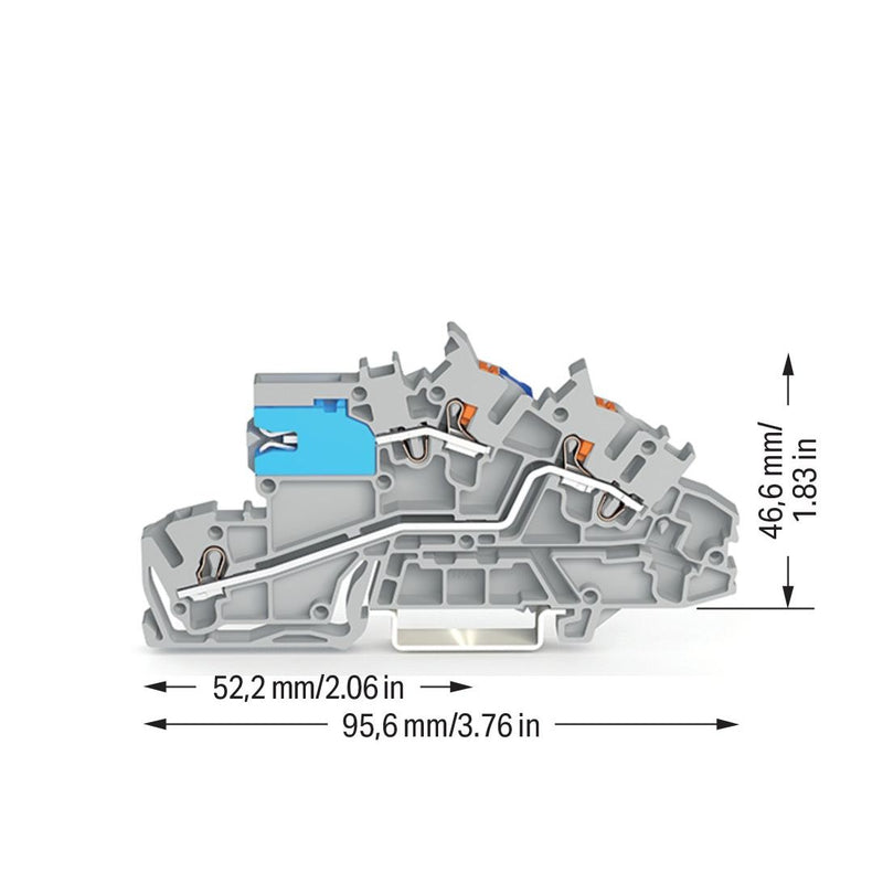 WAGO - Installations-Etagenklemme Installationsetagenklemme 2203-7540 2,5 mm² Hybrid − 50 Stück