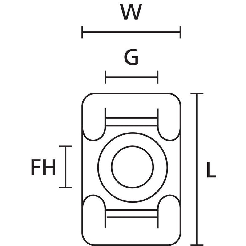 HellermannTyton - Befestigungssockel und -element für Kabelbinder Befestigungssockel KR8G5 E/TFE BU 100 blau − 100 Stück
