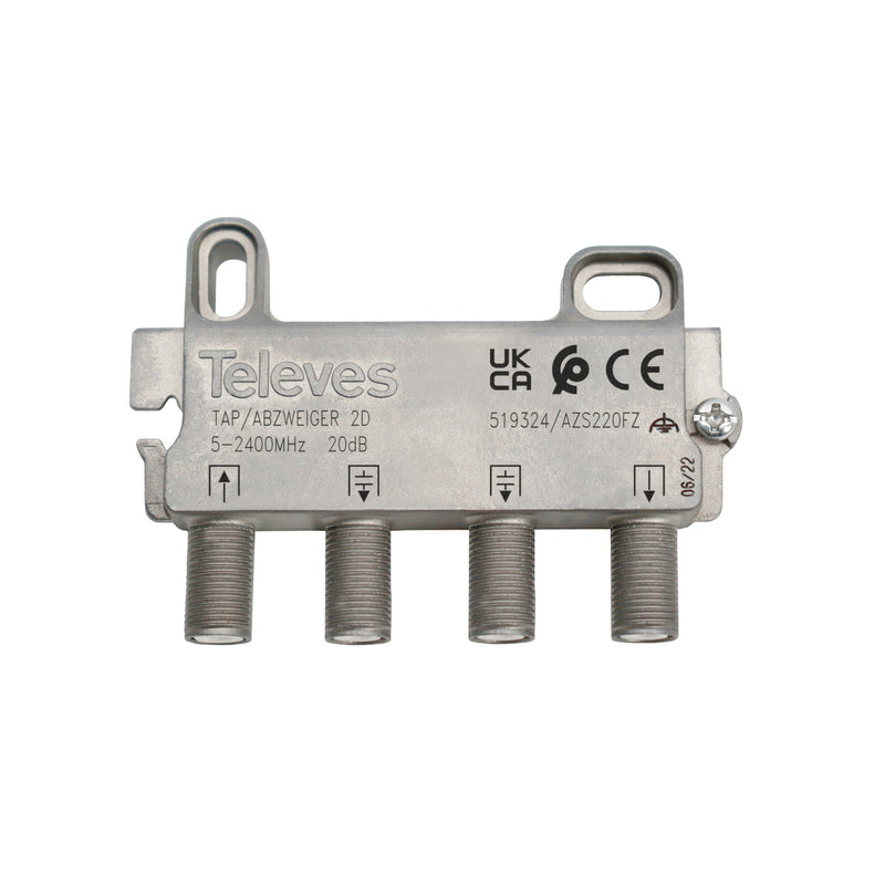Televes - Abzweiger und Verteiler Abzweiger 2f AZS220FZ 20dB, 5-2400 MHz