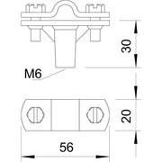 OBO Bettermann - Leitungshalter für Blitzschutz Leitungshalter 168 8-10 M6 RD8-10mm − 20 Stück