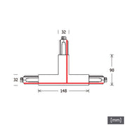 LTS Licht&Leuchten - Elektrisches Zubehör/Ersatzteile für Leuchten T-Verbinder ST-A T/PEOUTR9014 sw PE außen rechts sw