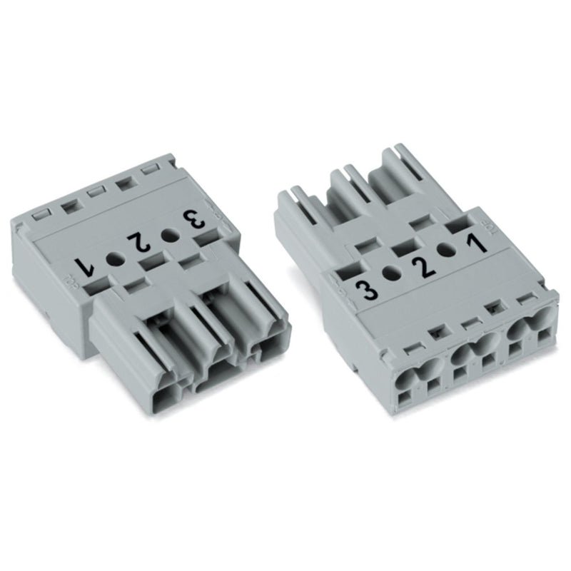 WAGO - Steckverbinder für steckbare Gebäudeinstallation Stecker 770-253 3pol.o.Zugentlast.gr − 100 Stück