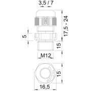 OBO Bettermann - Kabelverschraubung V-TEC VM L12 LGR M12 lang PA lgr − 50 Stück