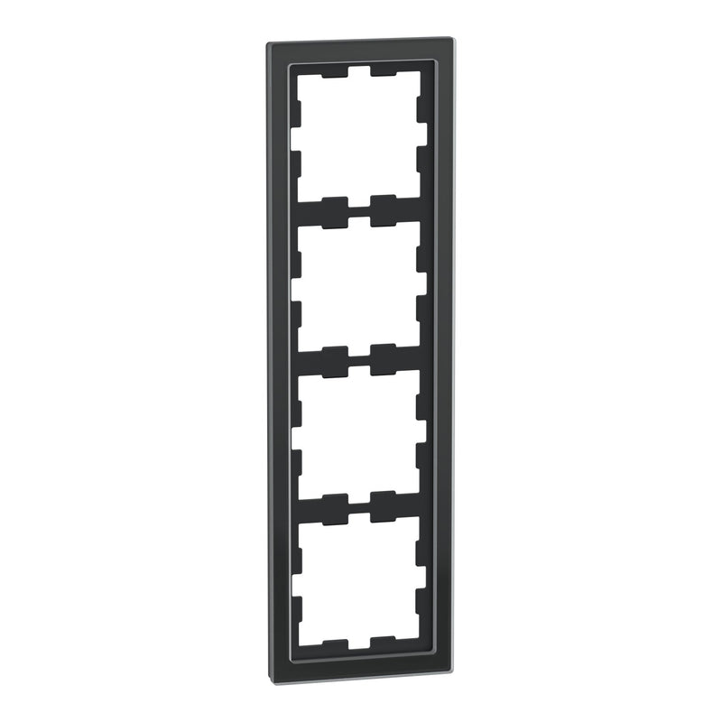 Merten - Abdeckrahmen Rahmen 4f.onyxsw MEG4040-6503 D-Life Glas