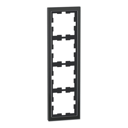 Merten - Abdeckrahmen Rahmen 4f.onyxsw MEG4040-6503 D-Life Glas