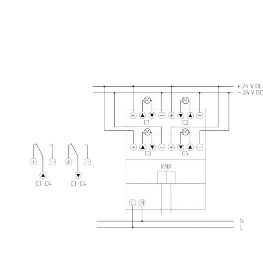 Theben - Bussystem-Jalousieaktor Jalousieaktor JM 4 T 24V KNX FIX 1