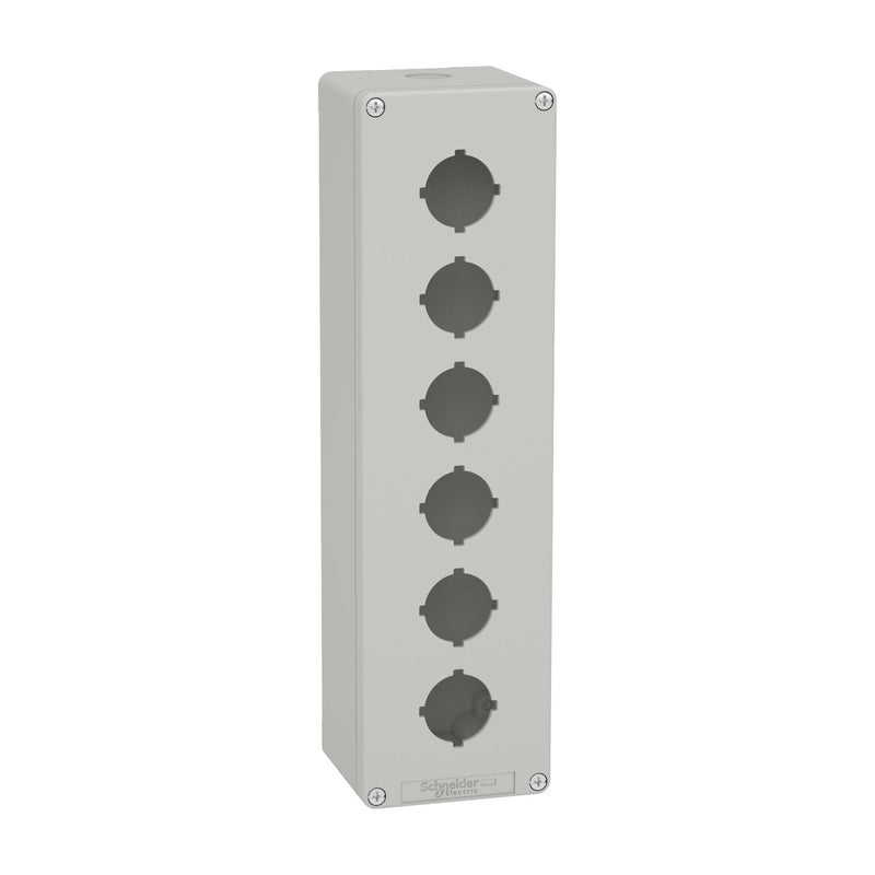Schneider Electric - Gehäuse für Befehls- und Meldegeräte Leergehäuse XAP, Metall XAPD5606 grau, für 6x30mm