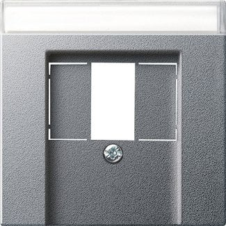 Gira - Einsatz/Abdeckung für Kommunikationstechnik Zentralplatte TAE alu 087626 m.Schriftf.,System55