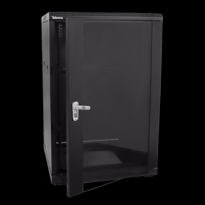 Televes - Leergehäuse 19" Netzwerkschrank MSR1918-66 18HE,600x942x600mm