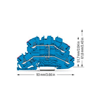WAGO - Durchgangs-Reihenklemme Doppelstockklemme 2002-2609 blau − 50 Stück