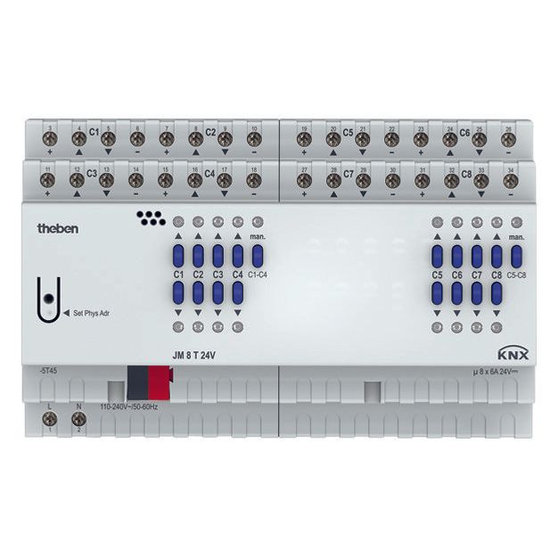Theben - Bussystem-Jalousieaktor Jalousieaktor JM 8 T 24V KNX FIX 2