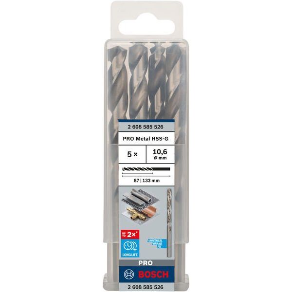 Bosch - Bohrer PRO Metal HSS-G 2608585526 Spiralbohrer 10,6 x