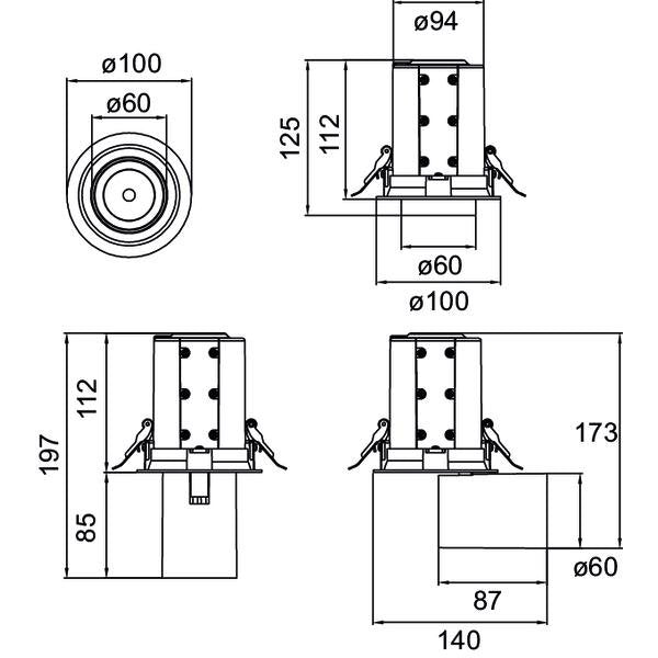 Brumberg Leuchten - Downlight/Strahler/Flutlicht LED-Einbaurichtstrahler 88746173DA 3000K