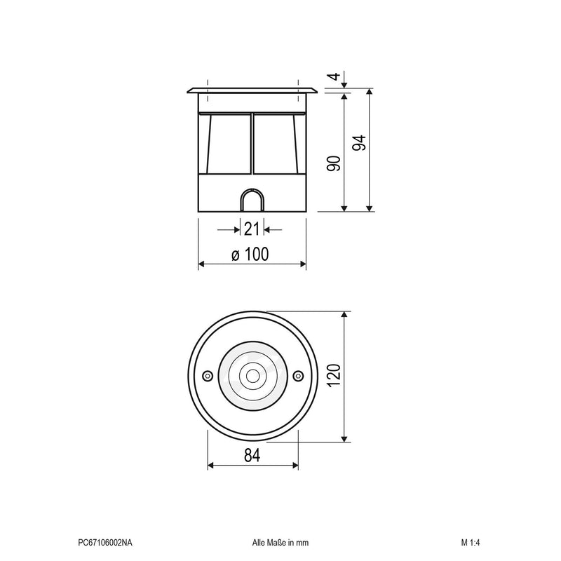 EVN Lichttechnik - Bodeneinbauleuchte LED-Bodeneinbauleuchte PC67106002NA IP67
