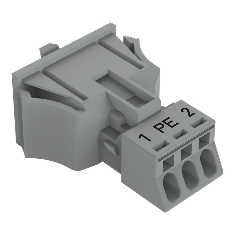 WAGO - Geräteanschluss für steckbare Gebäudeinstallation Snap-In-Stecker 890-753/062-000 3-polig,Kod. B,grau − 50 Stück