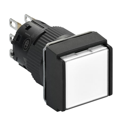 Schneider Electric - Drucktaster, Komplettgerät Leuchtdrucktaster, weiß XB6ECW1B1P o. Rastung, 24V, 1W − 5 Stück