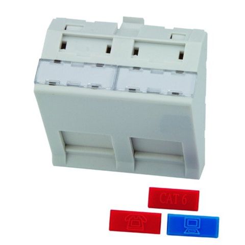 Telegärtner - Kommunikationsanschlussdose Kupfer Zentralplatte französisch 100021428 45x45 f. 2x AMJ/UMJ − 10 Stück